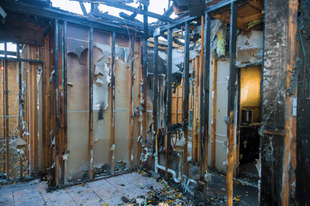 Professional Fire Damage Restoration technician working in Woodbine, NJ